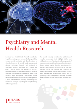 Psychiatry and Mental Health Research