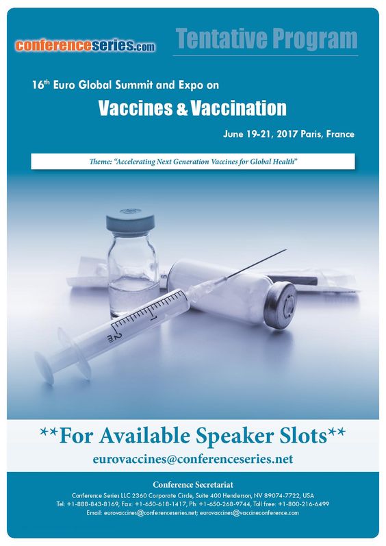 16th Euro Global Summit and Expo on Vaccines & Vaccination
