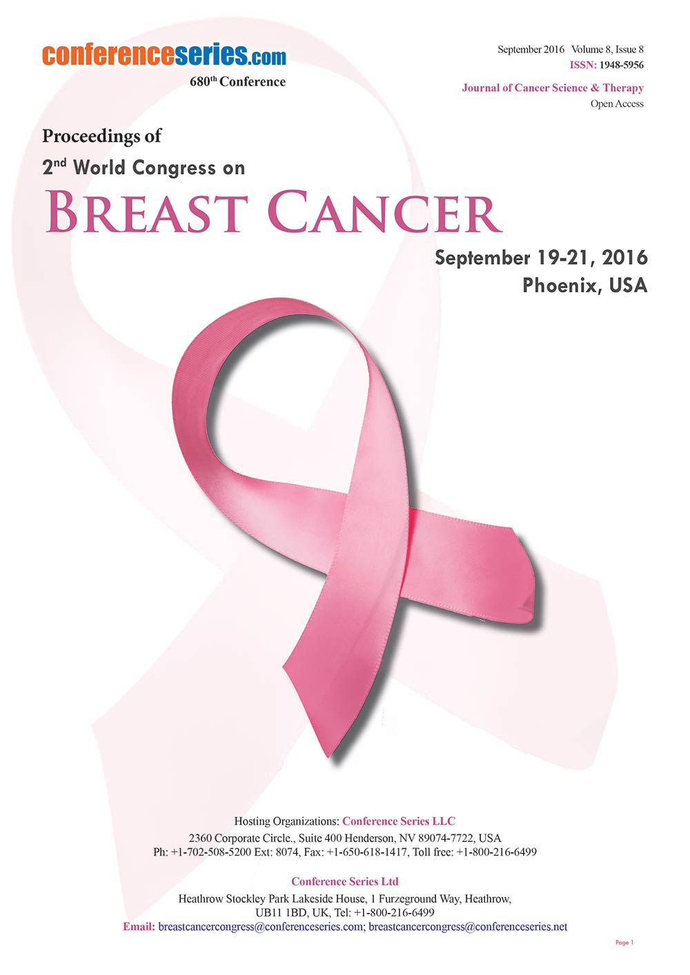 Proceedings of 4th World Conference on Breast and Cervical Cancer 